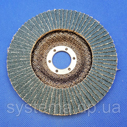 КЛТ T27 Zircon 125х22,2 мм - круг шлифовальный лепестковый торцевой прямой, фото 1