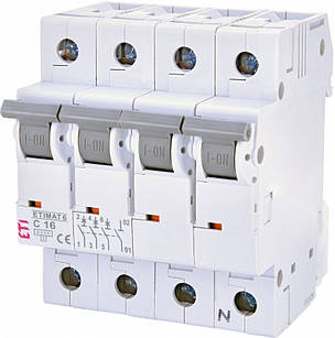 Автоматичний вимикач ETIMAT 6 3p+N C 16A
