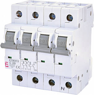Автоматичний вимикач ETIMAT 6 3p+N C 20A