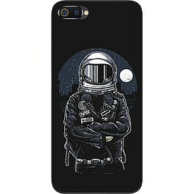 Чохол силіконовий з картинкою для Realme C2 Космонавт і місяць