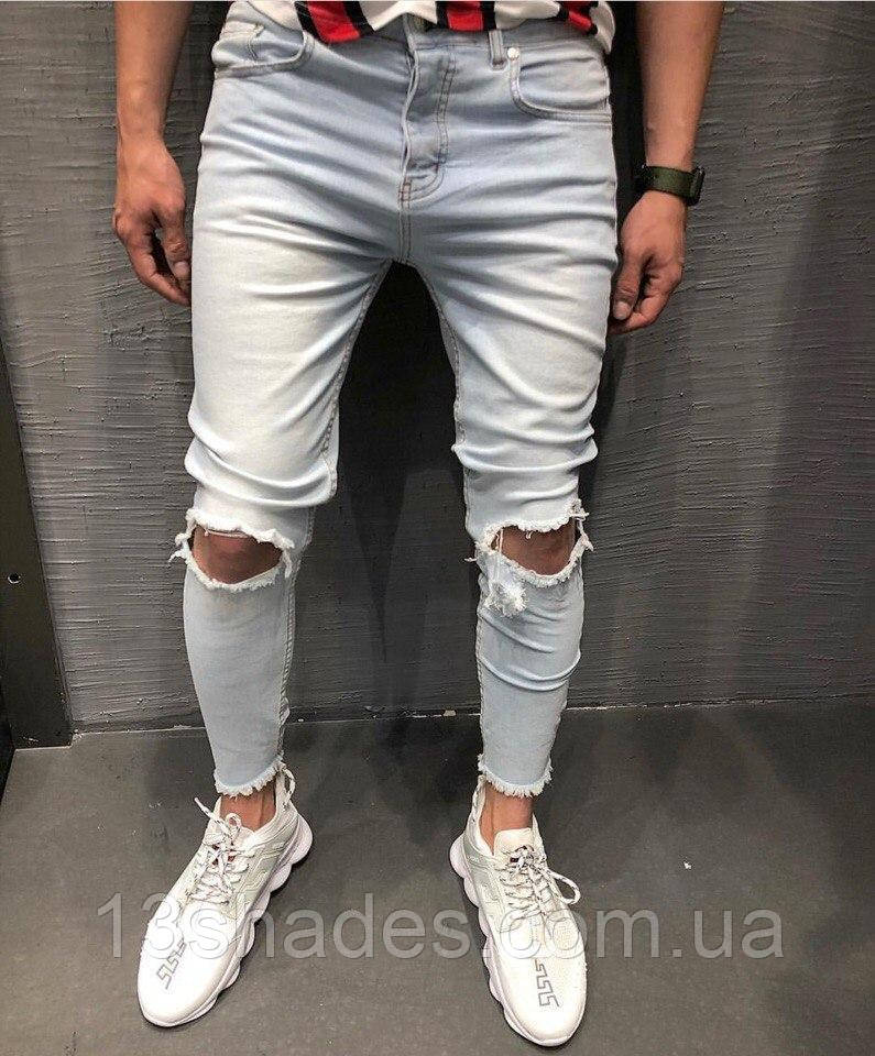 Джинси чоловічі вузькі білий Київ, фото 1