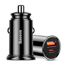 Автомобільний зарядний пристрій Baseus Circular Plastic USB Type-C PD3.0, QC4.0, black