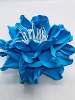 Заколка для волос с голубым цветком из фоамирана Этническая заколка Заколка для девочки