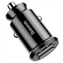 Адаптер автомобільний універсальний 2xUSB 3.1 A Baseus Small Rice Grain Чорний