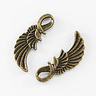 Кулон Крило, Метал, Колір Бронзовий, 32x15мм, 6 шт, фото 2