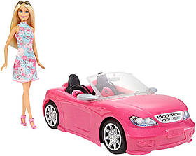 Блискучий гламурний Кабріолет із лялькою Barbie FrPR57