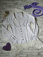 Жіноча сорочка Perzoni білого кольору з чорним гудзиками 48 розмір