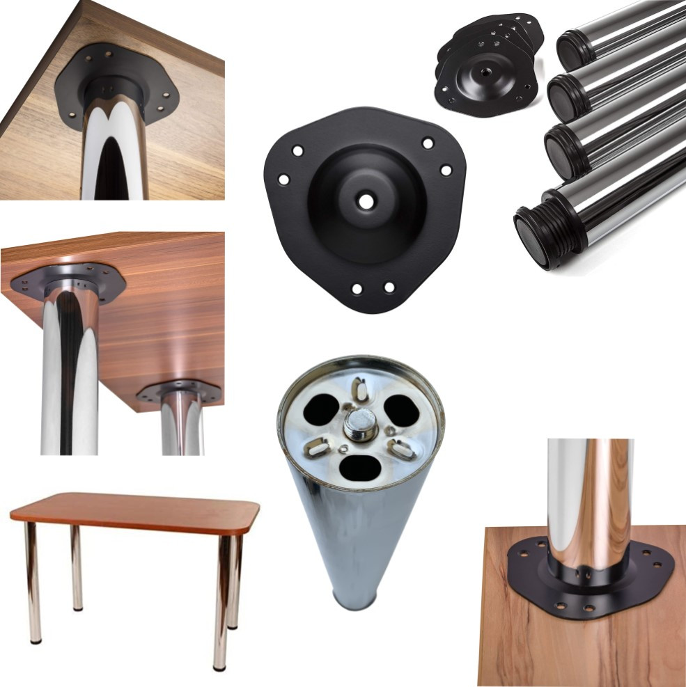 Ніжка, опора для столу 60/710 хром, верхнє кріплення