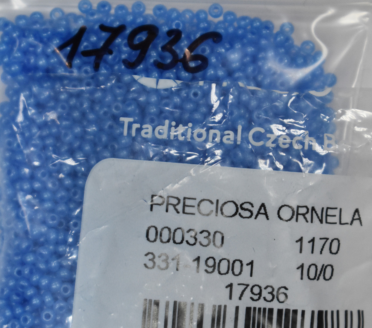 Бісер Preciosa 10/0 колір 17936 блакитний 10г, фото 1