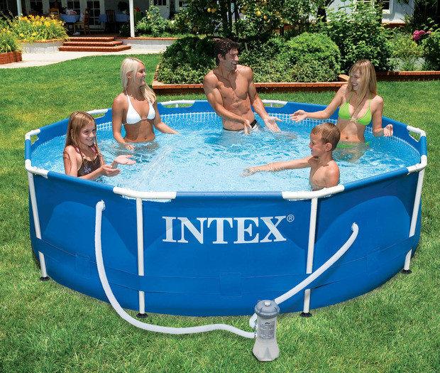 Каркасний круглий басейн Интекс з фільтром-насосом, розміром 305х76 см. Intex 28202.