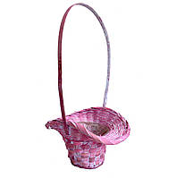 Кошик із лози рожевий 33х18 см