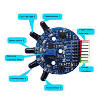 Датчик обнаружения огня (пламени) 5-полосный модуль цифровой аналоговый сигнал двойной выход