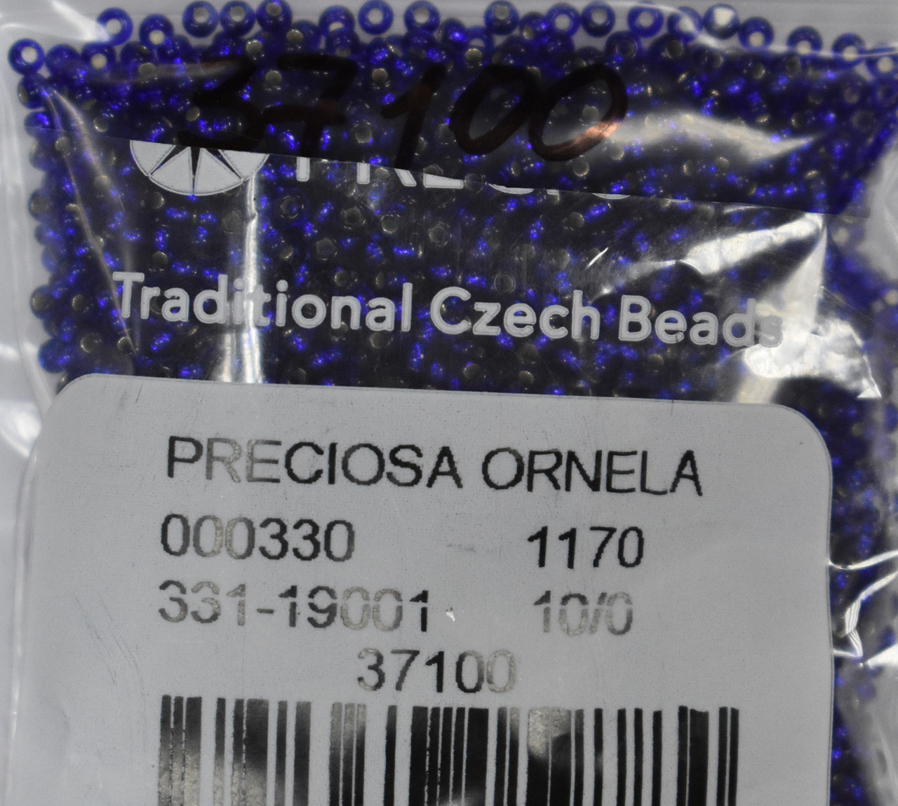 Бісер чеський Preciosa 37100 №10/0 синій 10г, фото 1