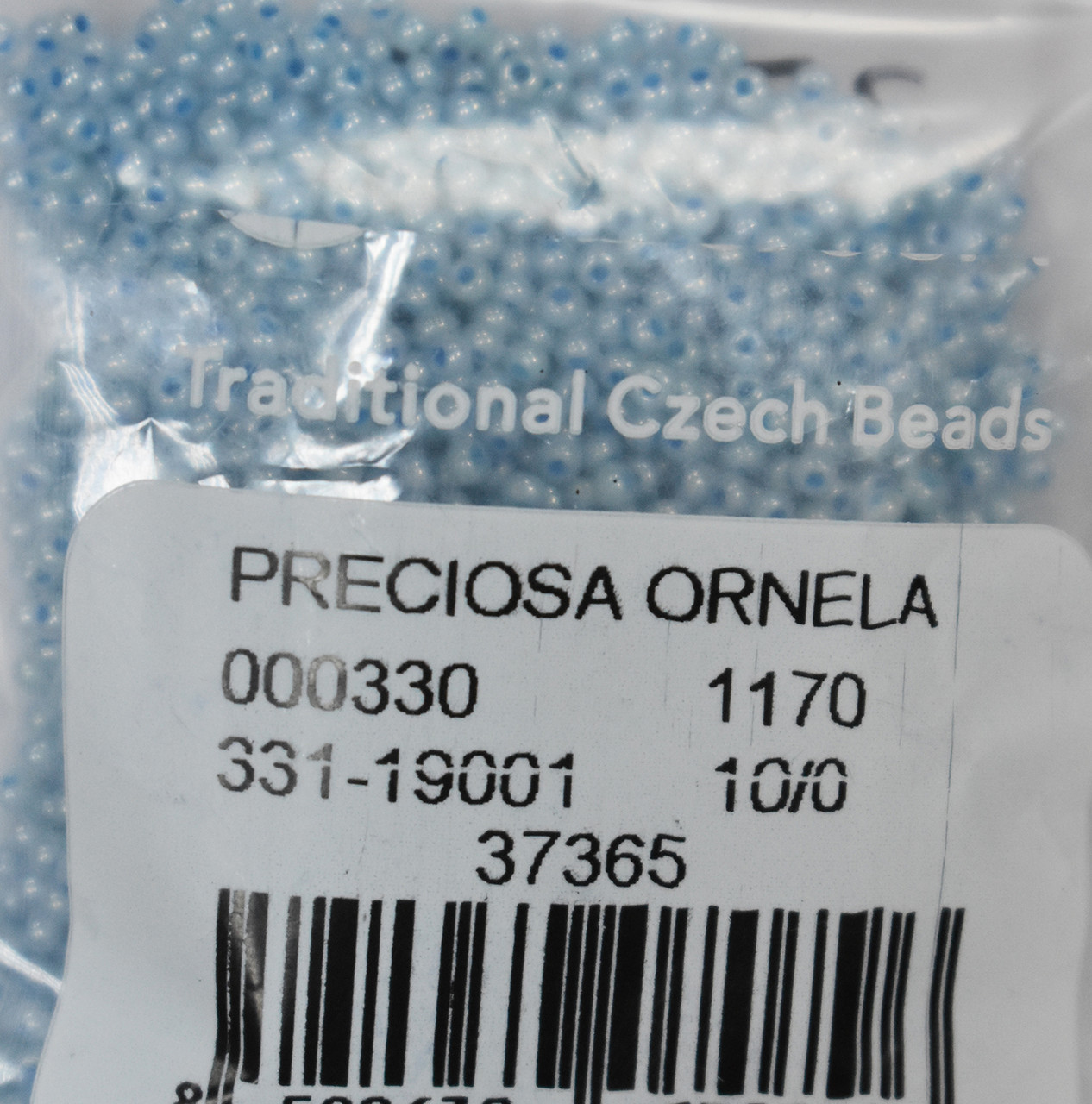 Бісер Preciosa 10/0 колір 37365 блідо-блакитний 10г, фото 1