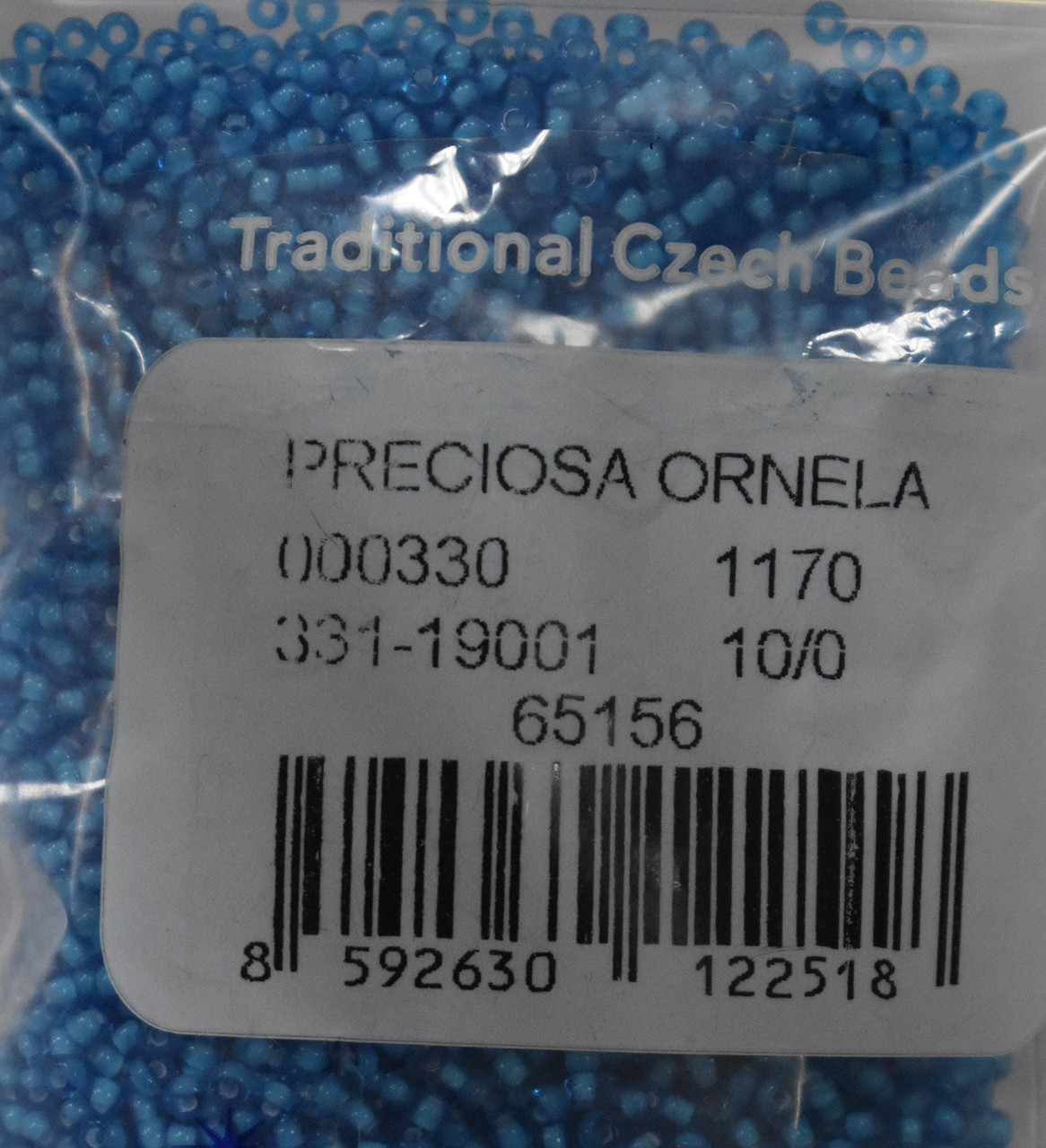 Бісер Preciosa 10/0 колір 65156 блакитний 10г, фото 1