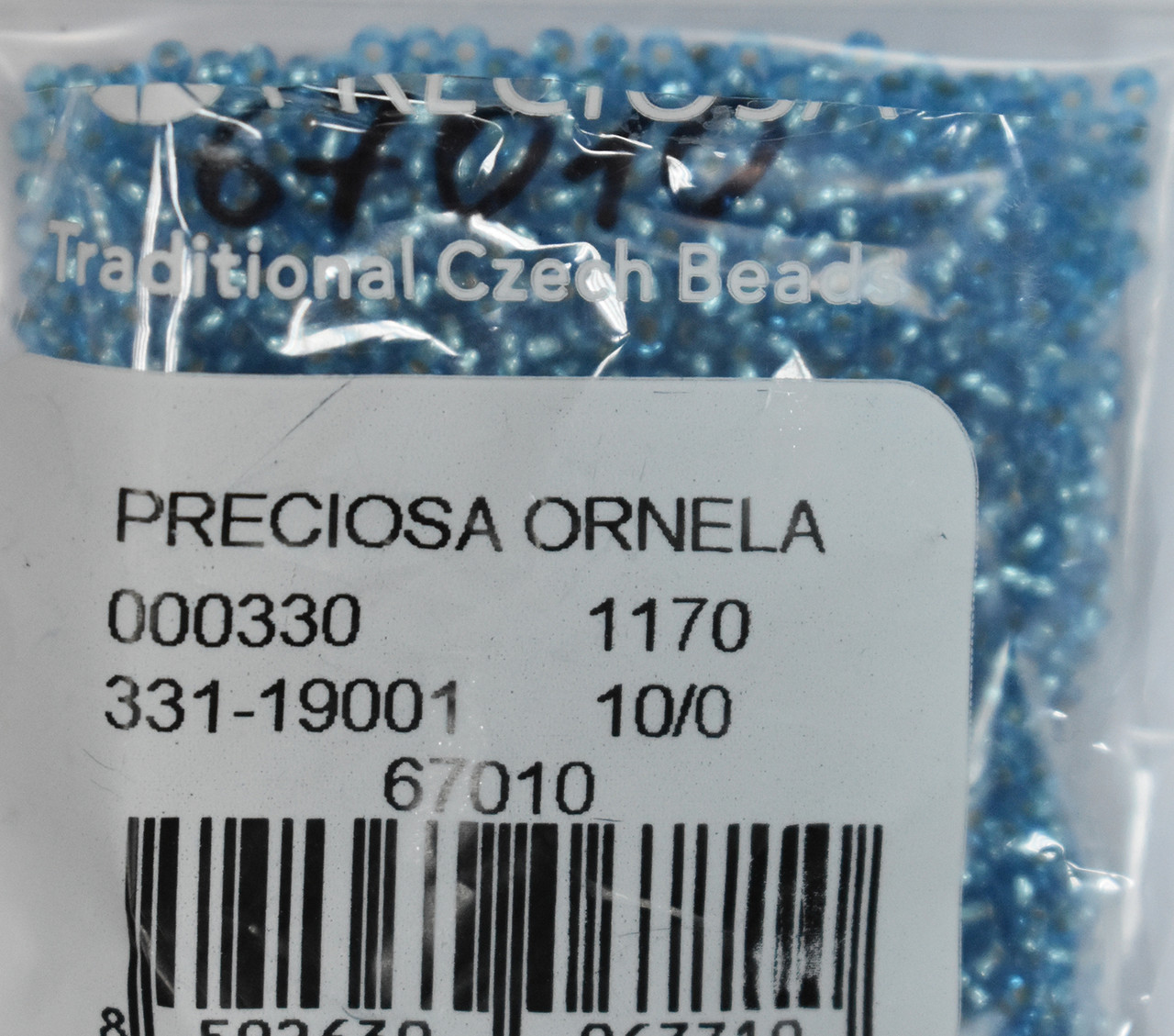 Бісер Preciosa 10/0 колір 67010 блакитний 10г