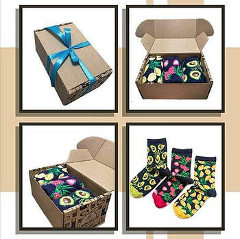 Жіночі шкарпетки з фруктами в подарунковій упаковці