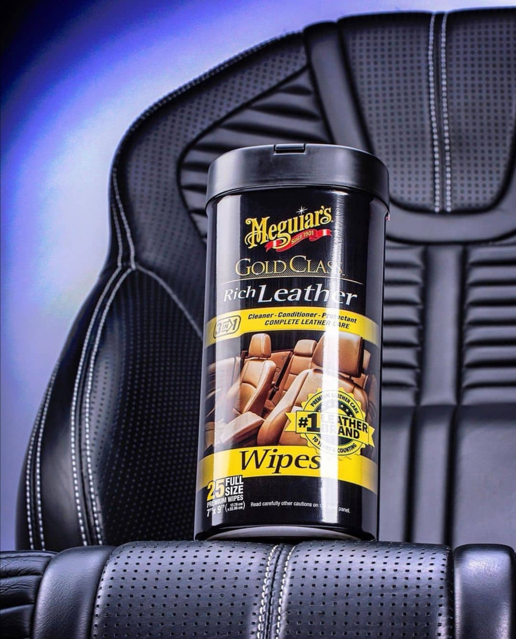 Meguiars G10900 Gold Class Leather Cleaner & Conditioner Wipes, 25-Ct.