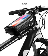 Велосумка на раму з відділом для смартфона чорна
