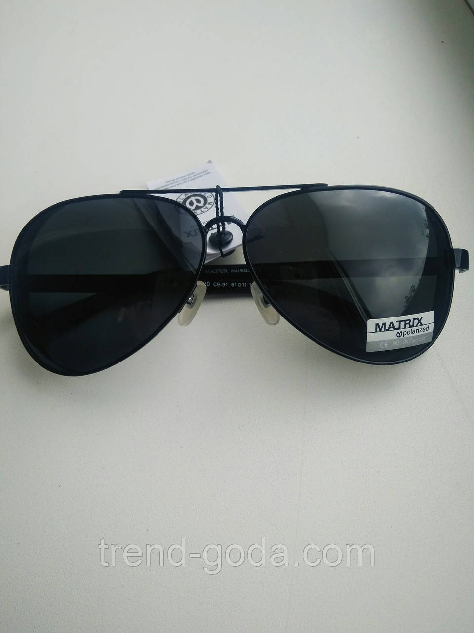 Окуляри крапля сонцезахисні Авіатори скло Matrix Polarized чорні