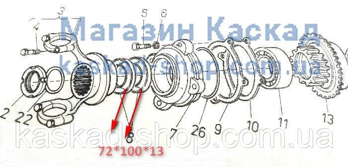 Сальник 72*100*13 вала ділителя КПП TATRA-815