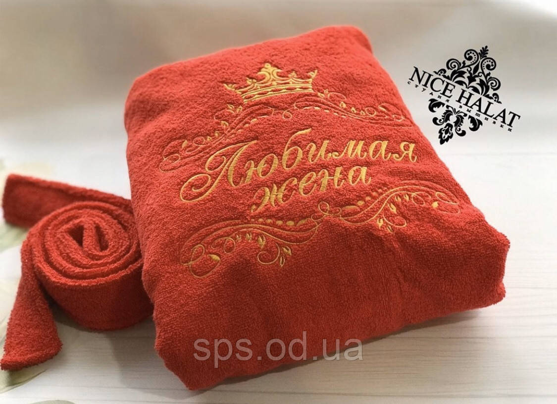 Халат махра червоний