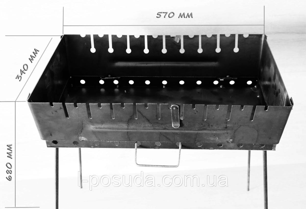 Розбірний Мангал чемодан 2 мм на 10 шампурів, фото 1