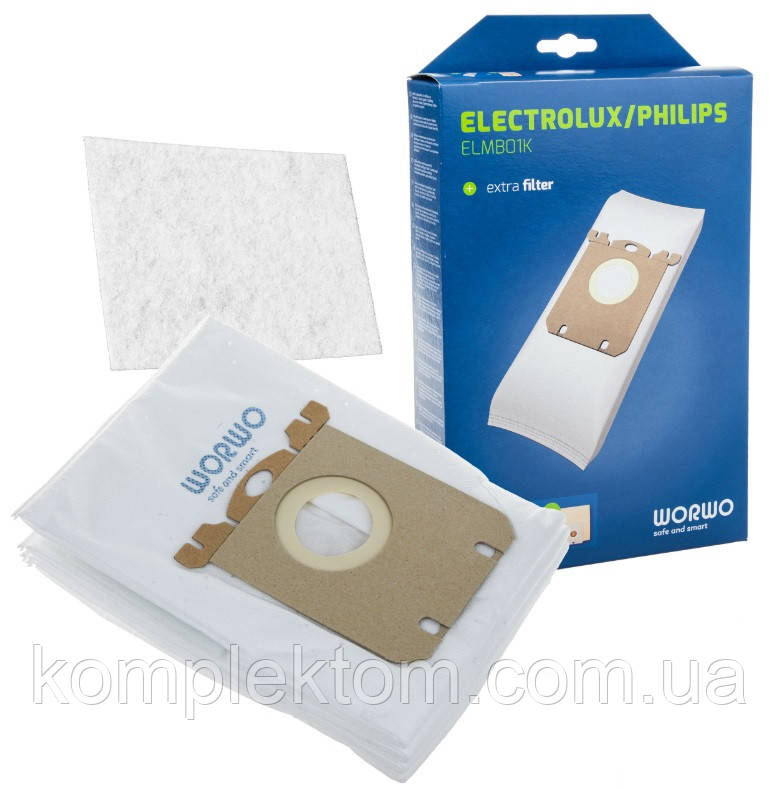 Мішки для пилососу Philips Electrloux Worwo S-bag 4шт (ELMB01K)