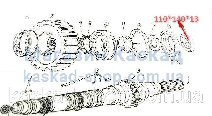 Сальник 110х140х13 КПП TATRA-815