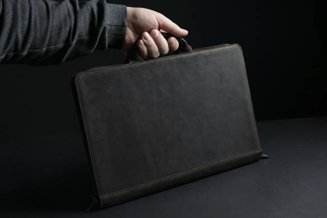 Чохол для MacBook Дизайн №31 з натуральної шкіри колір Шоколад, фото 1