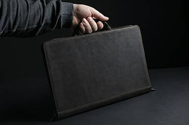 Чохол для MacBook Дизайн №31 з натуральної шкіри колір Шоколад