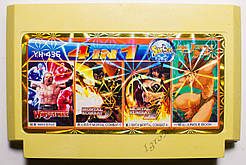 Картридж денді 4 в 1 Jungle Book, Mortal Kombat 4, 5, Wrestle War