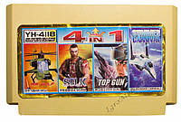 Картридж денди 4 в 1 Air Wolf, Silk Worm, Top Gun 2, Sunmer Carnival 3