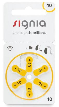 Батарейки для слухових апаратів 10 Signia (Сіменс, Німеччина)