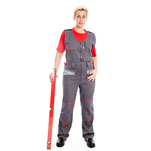 Напівкомбінезон  СИТИ-МАСТЕР закритий, сiрий/світло-сiрий