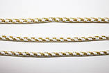 Шнур круглий з наповнювачем 5мм білий+золото моток 100м, фото 2