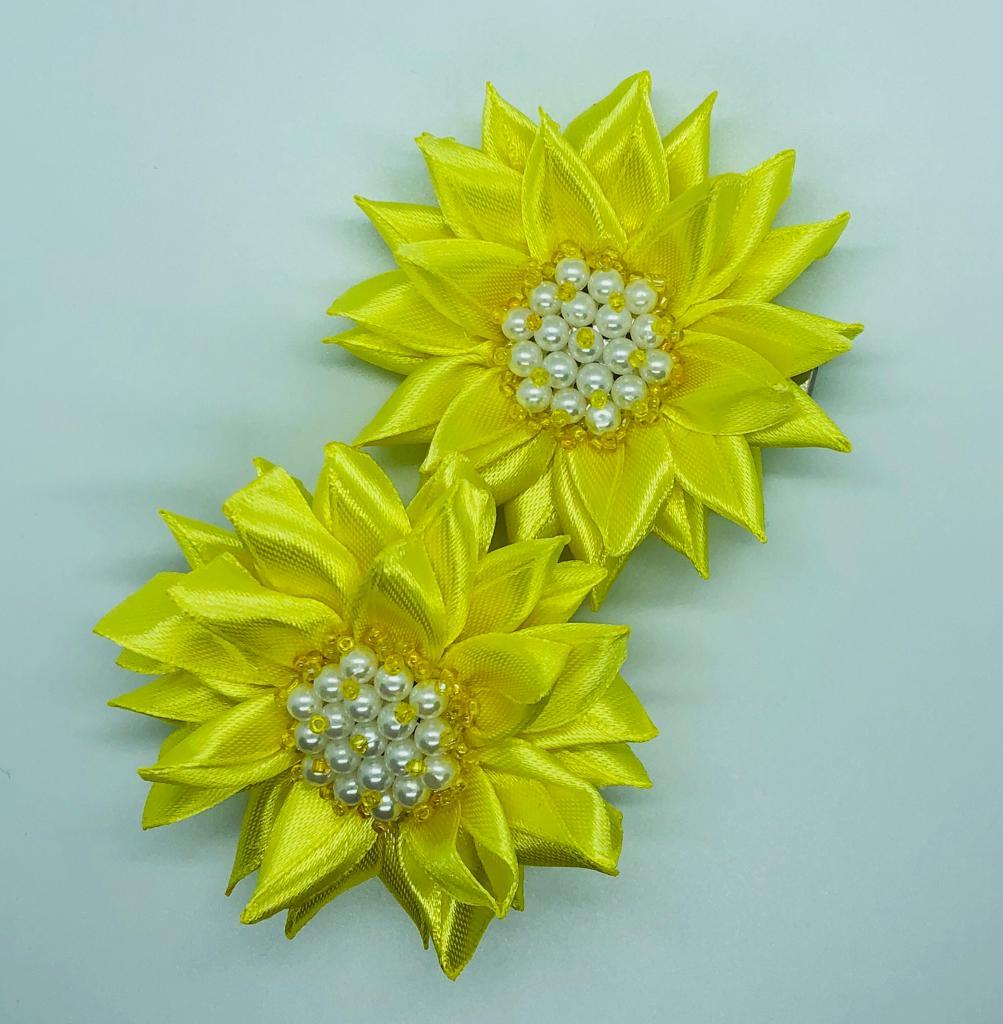 Заколка для Девочки с Цветком Заколка Жёлтый Цветок Заколка для Волос ...