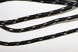 Шнур круглий з наповнювачем 5мм чорний+срібло моток 100м, фото 2