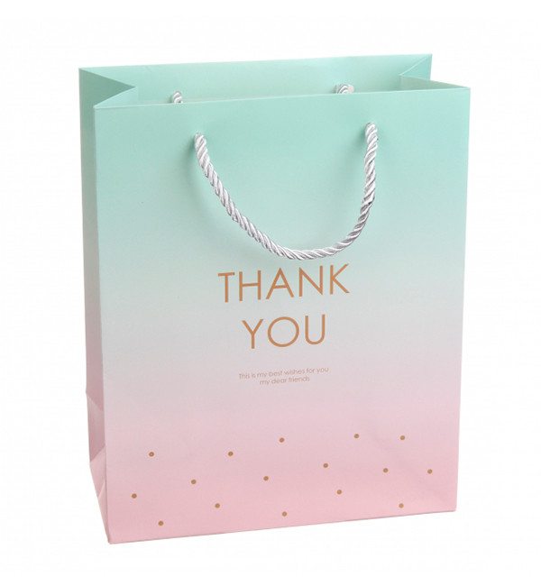 Подарунковий пакет "Thank you", 18*10*23 см, Польща, ламінований картон