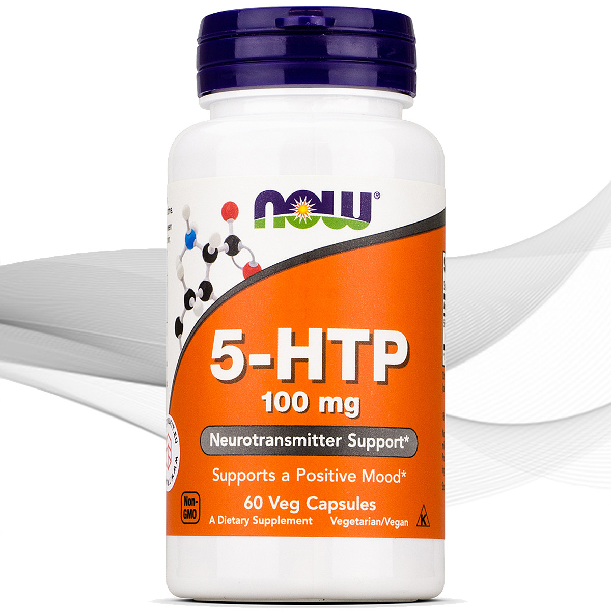 Гідроксітріптофан NOW 5-HTP 100 мг - 60 веган кап.