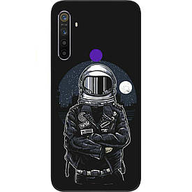 Чохол силіконовий з картинкою для Realme 5i Космонавт і місяць