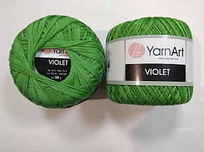 Пряжа Віолета (Violet) YarnArt, колір зелений 6332, 1 моток 50г