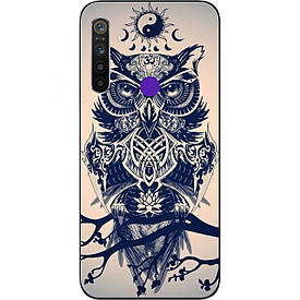 Чохол з картинкою силіконовий для Realme 5i Пугач