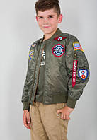 Детская летная куртка Alpha Industries MA-1 Jacket with Patches YJM21001C1 (Sage Green), фото 1