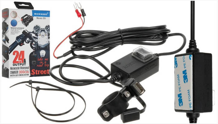 Купить USB Зарядка "Morbest" C31 с влагозащитой в мотоцикл (12-24V to ...