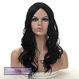 Перука термоволосся на сітці - полусистема Alicia Lace чорний колір, фото 2