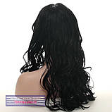 Перука термоволосся на сітці - полусистема Alicia Lace чорний колір, фото 5