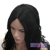 Перука термоволосся на сітці - полусистема Alicia Lace чорний колір, фото 7