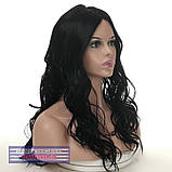 Перука термоволосся на сітці - полусистема Alicia Lace чорний колір, фото 6