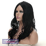 Перука термоволосся на сітці - полусистема Alicia Lace чорний колір, фото 3